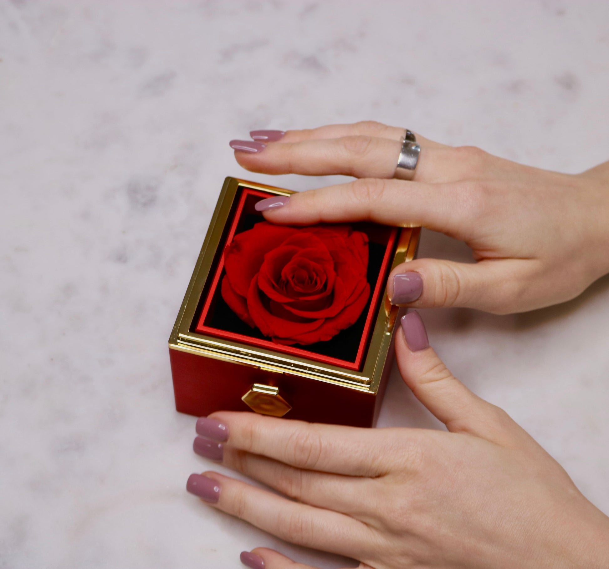 Eternal Rose With Custom Engraved Necklace