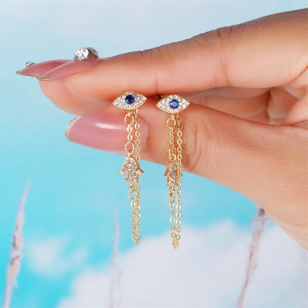 Evil Eye Dangle Earrings