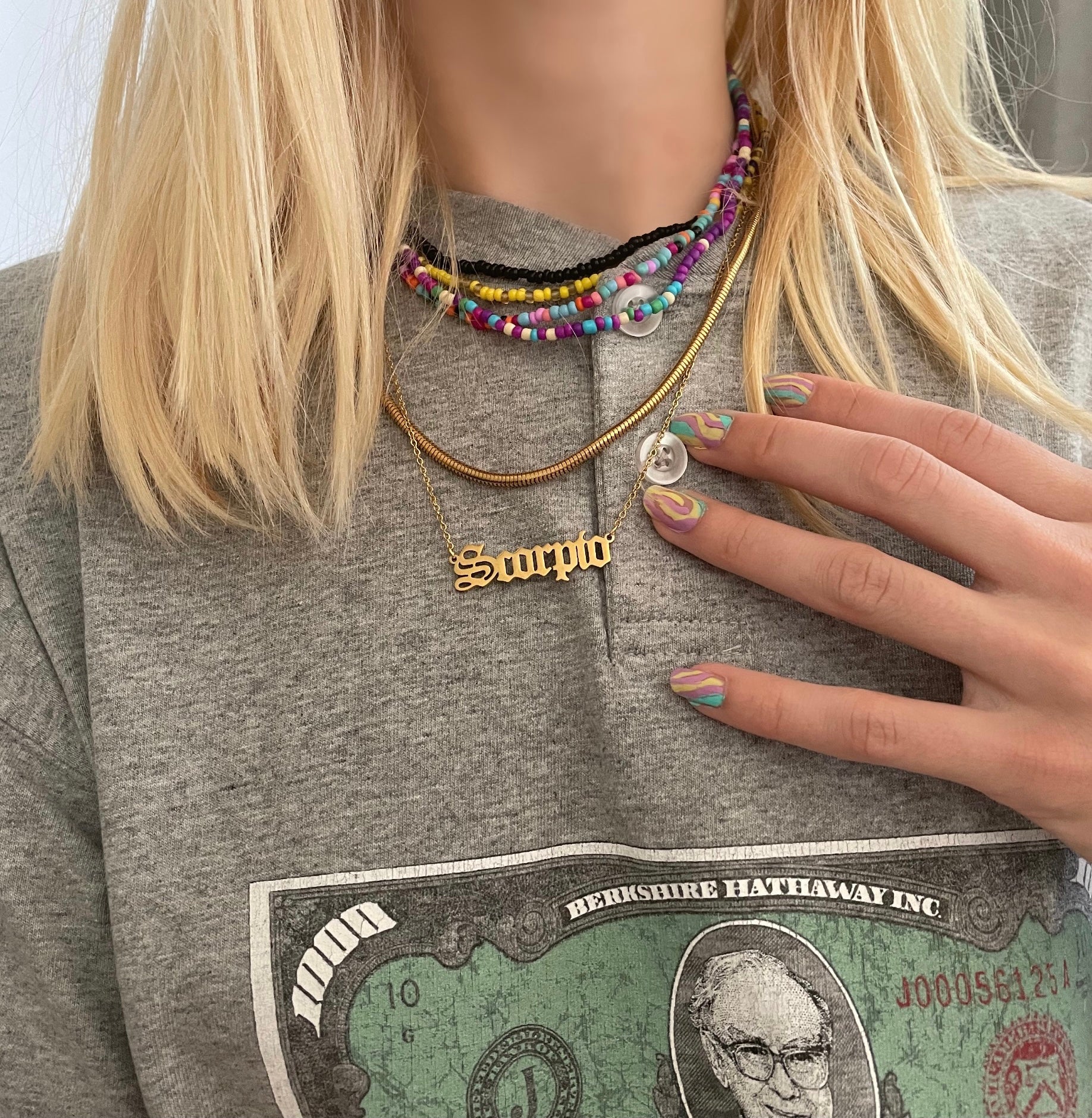 Zodiac Script Necklace