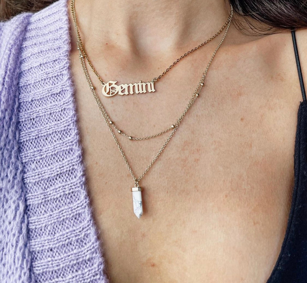 Zodiac Script Necklace