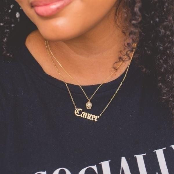 Zodiac Script Necklace