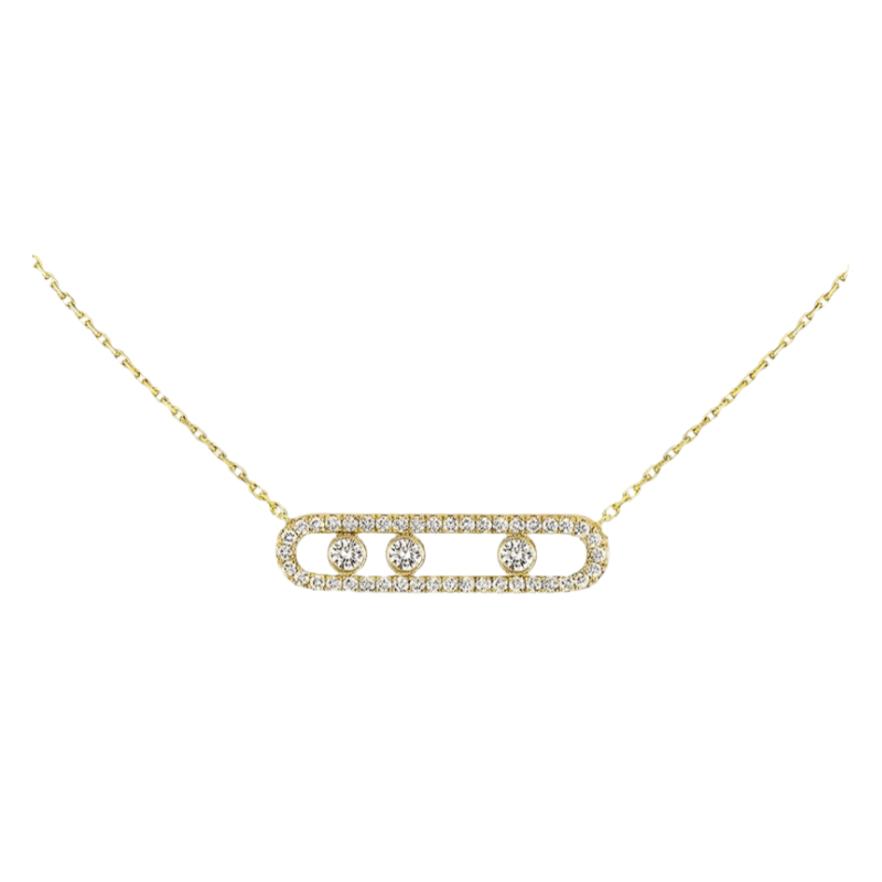 Aurora Ketting – Exquisite Verstelbare Ketting met Bewegelijke Diamanten in Geelgoud, Zilver of Roségoud