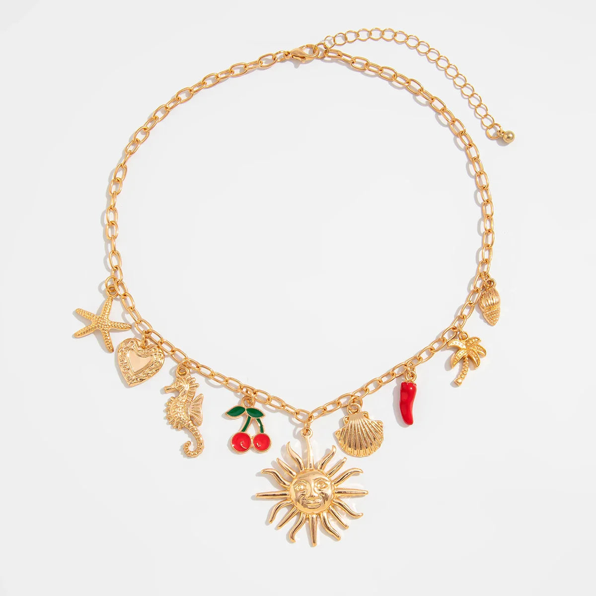 Zomerse Bedelketting | Goudkleurig Sieraad met Vakantiegevoel