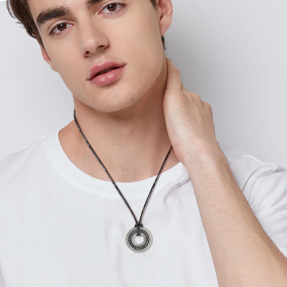Viking Rune Ketting voor Mannen | Kracht en Rijkdom Manifesteren, 925 Sterling Zilver