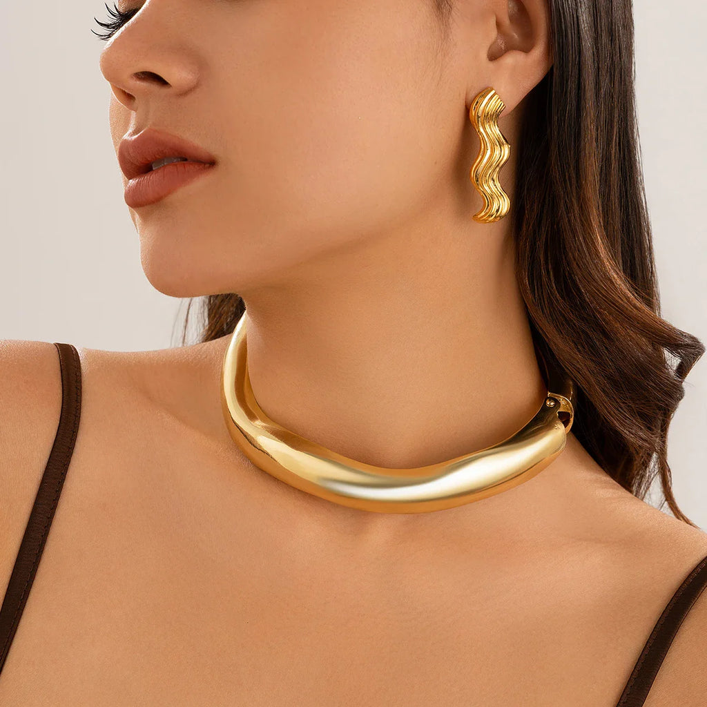 Statement Choker XXL | 14K Verguld Goud – Krachtige Eyecatcher