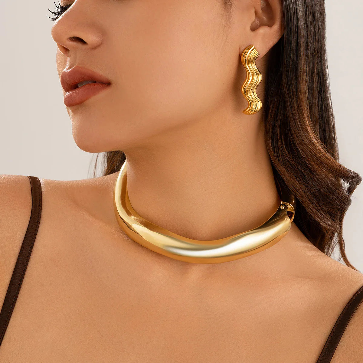 Statement Choker XXL | 14K Verguld Goud – Krachtige Eyecatcher