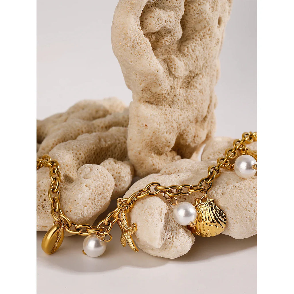 Beach Bracelet | 18k Verguld Goud | Zomers Armbandje met Luxe Gloed
