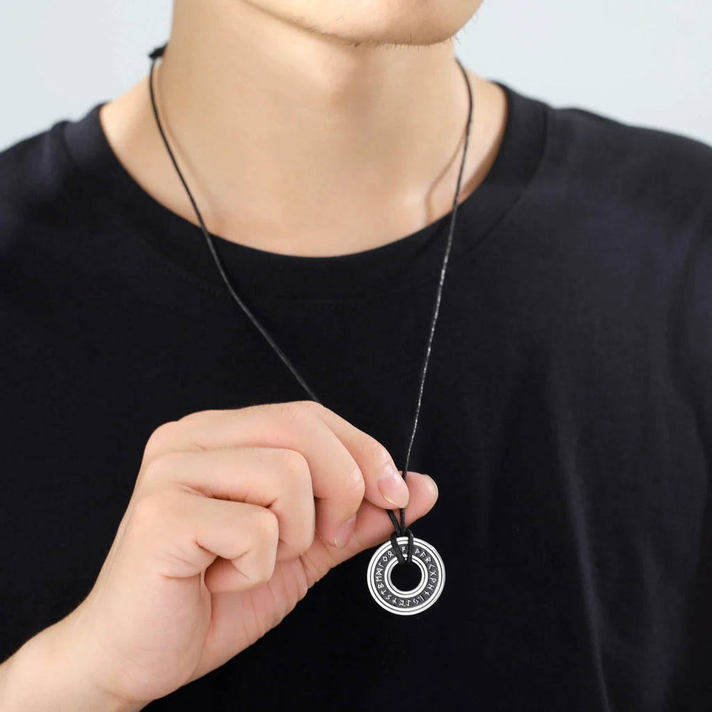 Viking Rune Ketting voor Mannen | Kracht en Rijkdom Manifesteren, 925 Sterling Zilver