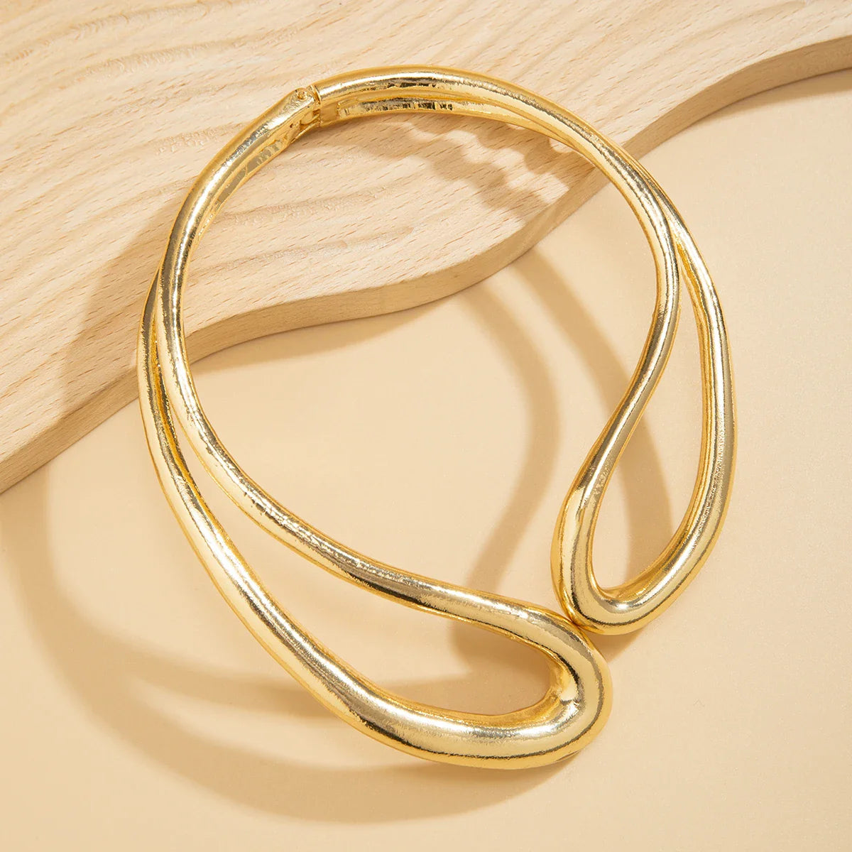 Geometrische Statement Choker XXL | 14K Verguld Goud – Strakke Power Look