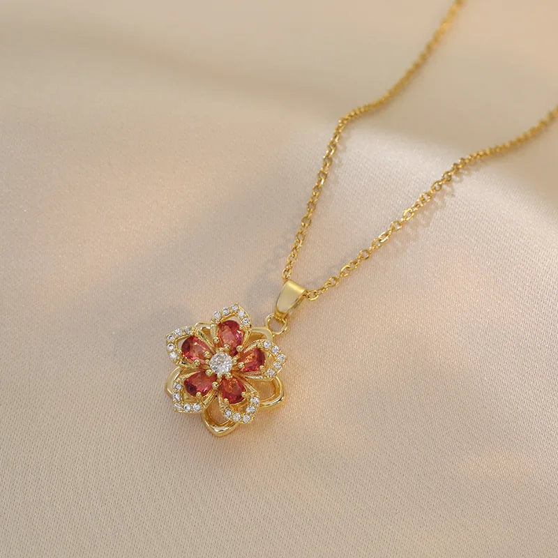 Spinning Flower Necklace