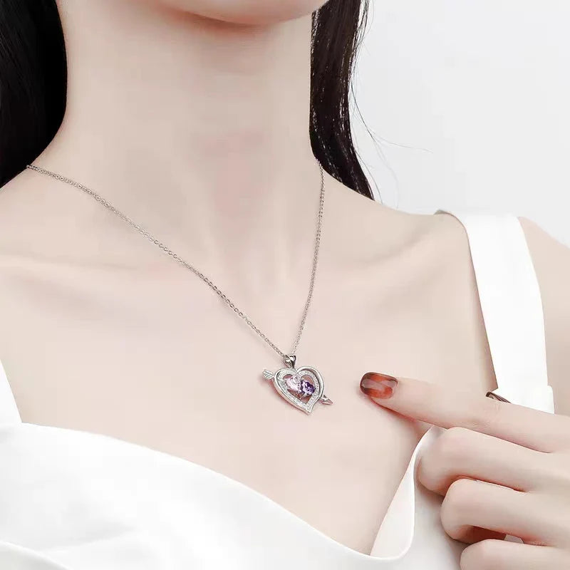 Crystal Cupido Heart Ketting | 925 Sterling Zilver – Romantisch Hartontwerp
