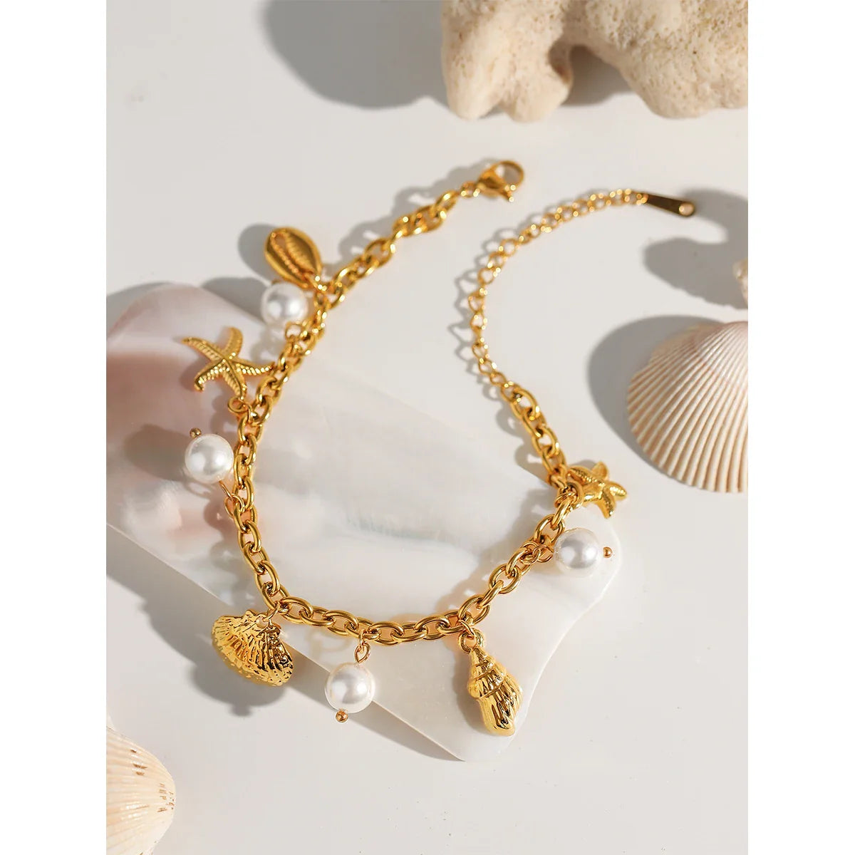 Beach Bracelet | 18k Verguld Goud | Zomers Armbandje met Luxe Gloed