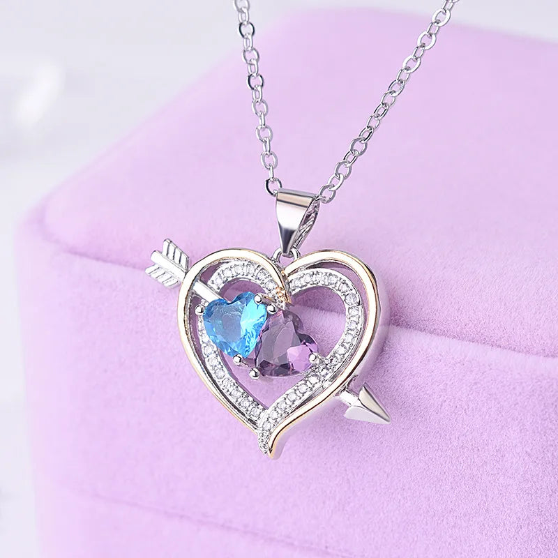 Crystal Cupido Heart Ketting | 925 Sterling Zilver – Romantisch Hartontwerp