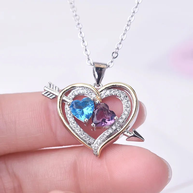 Crystal Cupido Heart Ketting | 925 Sterling Zilver – Romantisch Hartontwerp