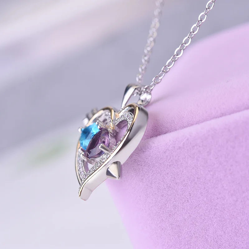 Crystal Cupido Heart Ketting | 925 Sterling Zilver – Romantisch Hartontwerp