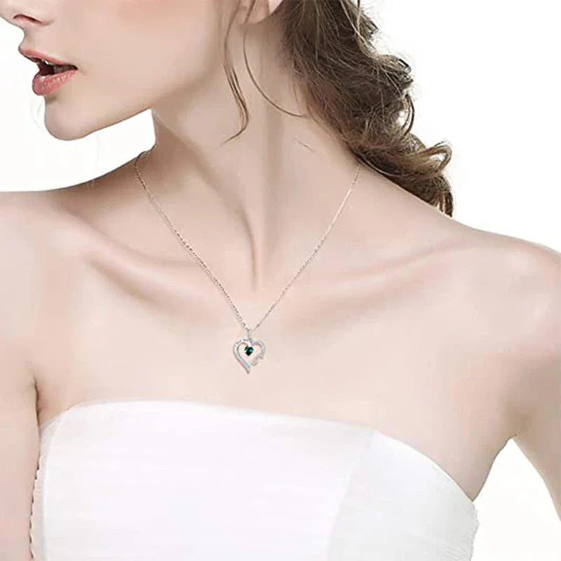 Emerald Mother’s Day Necklace | I Love You Mom – 925 Sterling Silver Geschenk met Betekenis