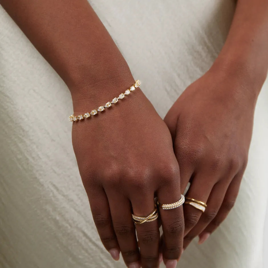 Armband - Elegant - 18K Verguld Koper met Zirkonia Kristallen - Perfect voor Speciale Gelegenheden