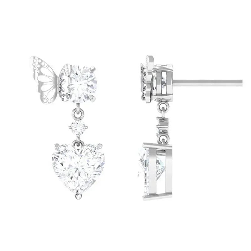 Minimalistische Crystal Butterfly Earrings | Elegante Vlinder Oorbellen met Kristallen