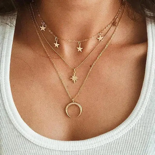 Starry Night 14k Plated Gold Necklace