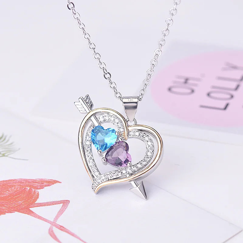 Crystal Cupido Heart Ketting | 925 Sterling Zilver – Romantisch Hartontwerp