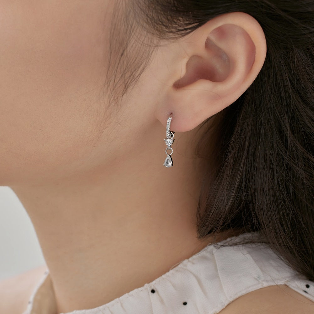 Zircon Water Drop Earrings | 925 Sterling Silver, Elegant Design