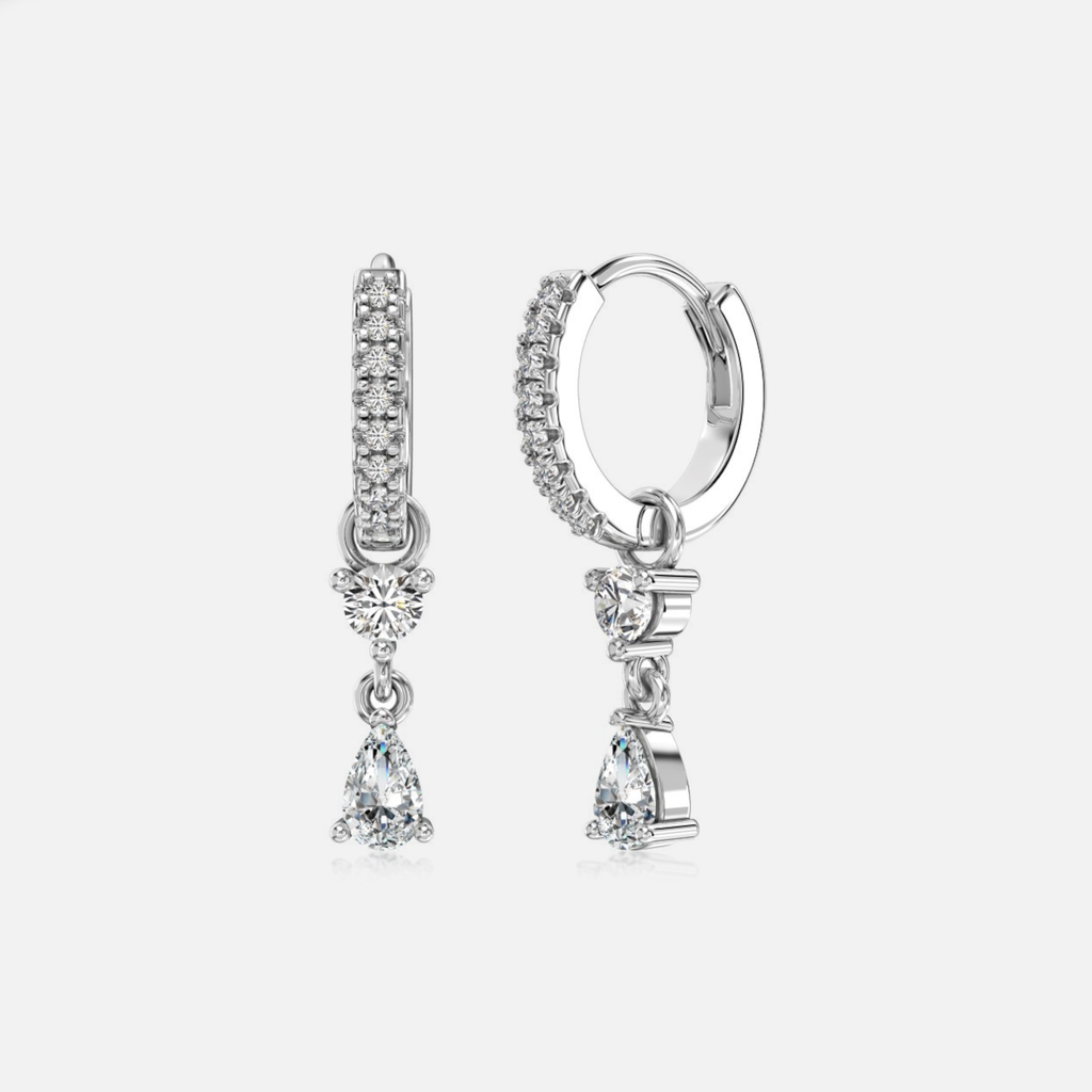 Zircon Water Drop Earrings | 925 Sterling Silver, Elegant Design