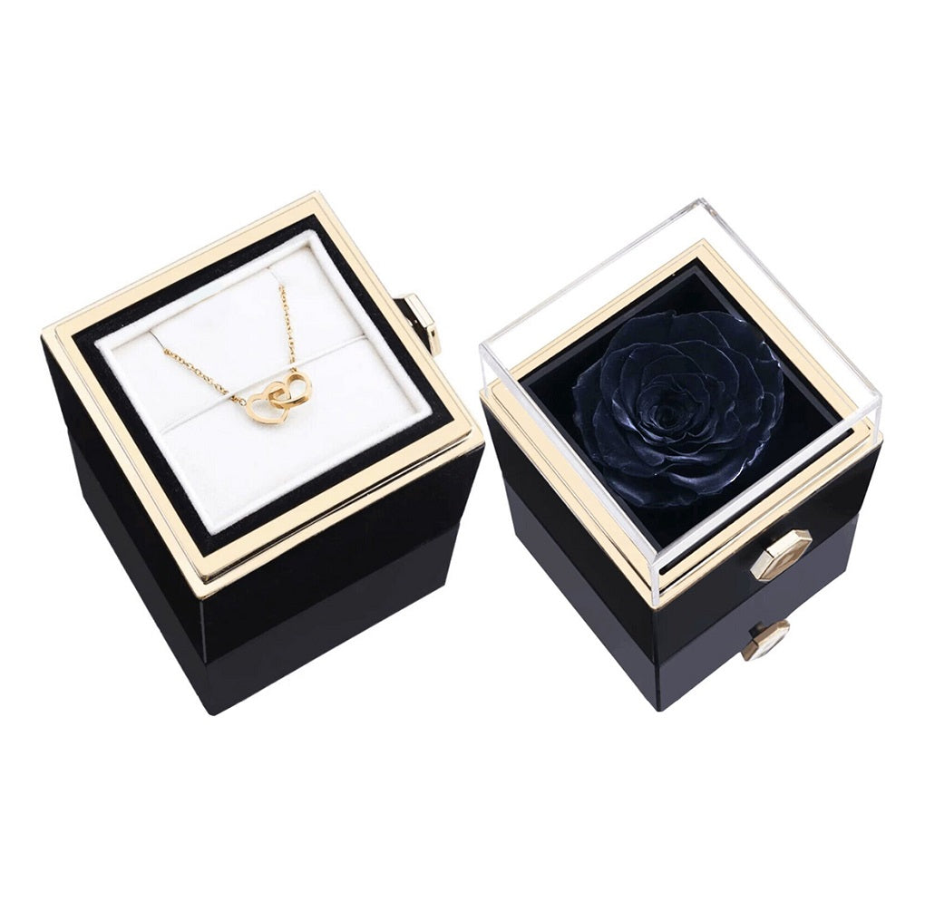 Eternal Rose With Custom Engraved Necklace