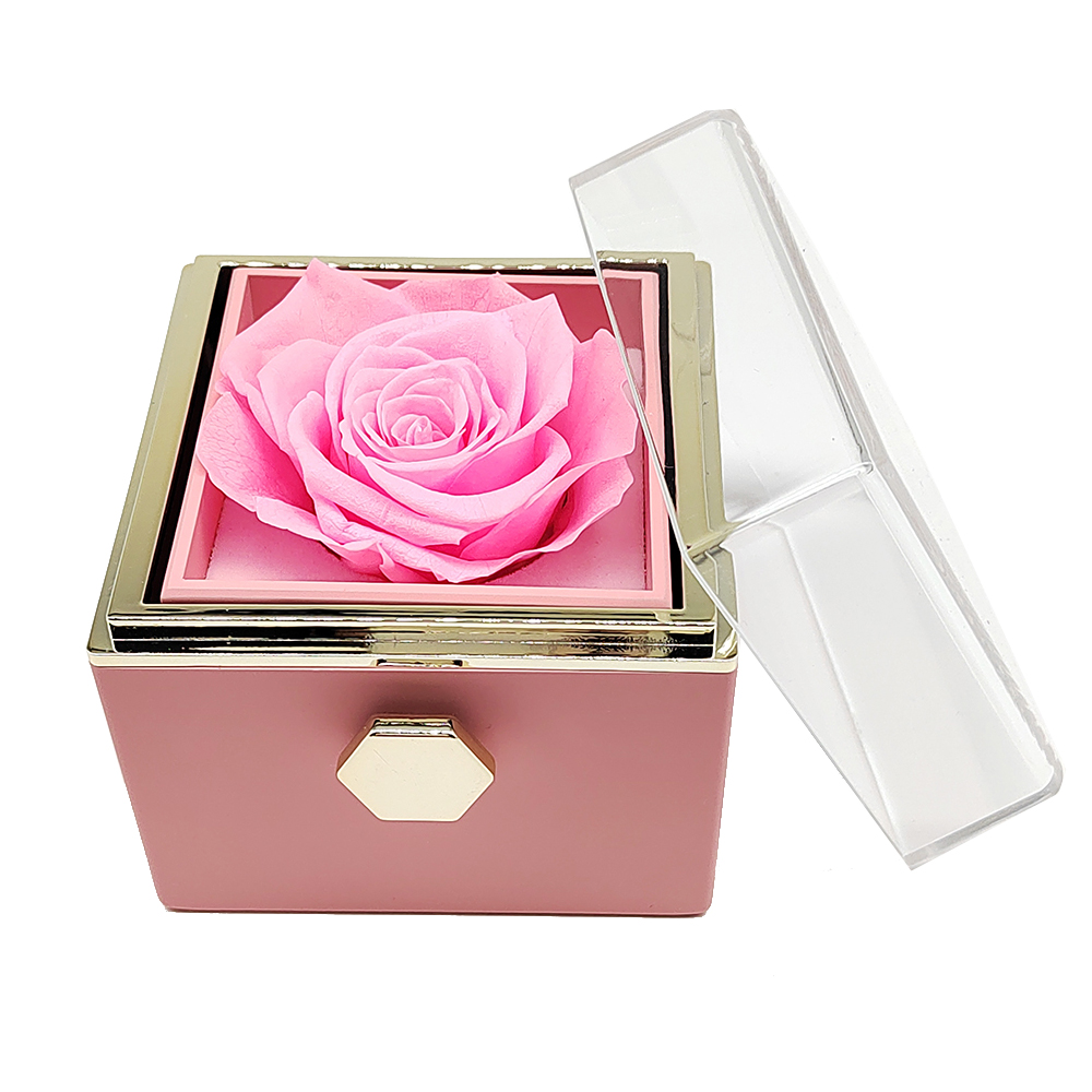 Eternal Rose With Custom Engraved Necklace