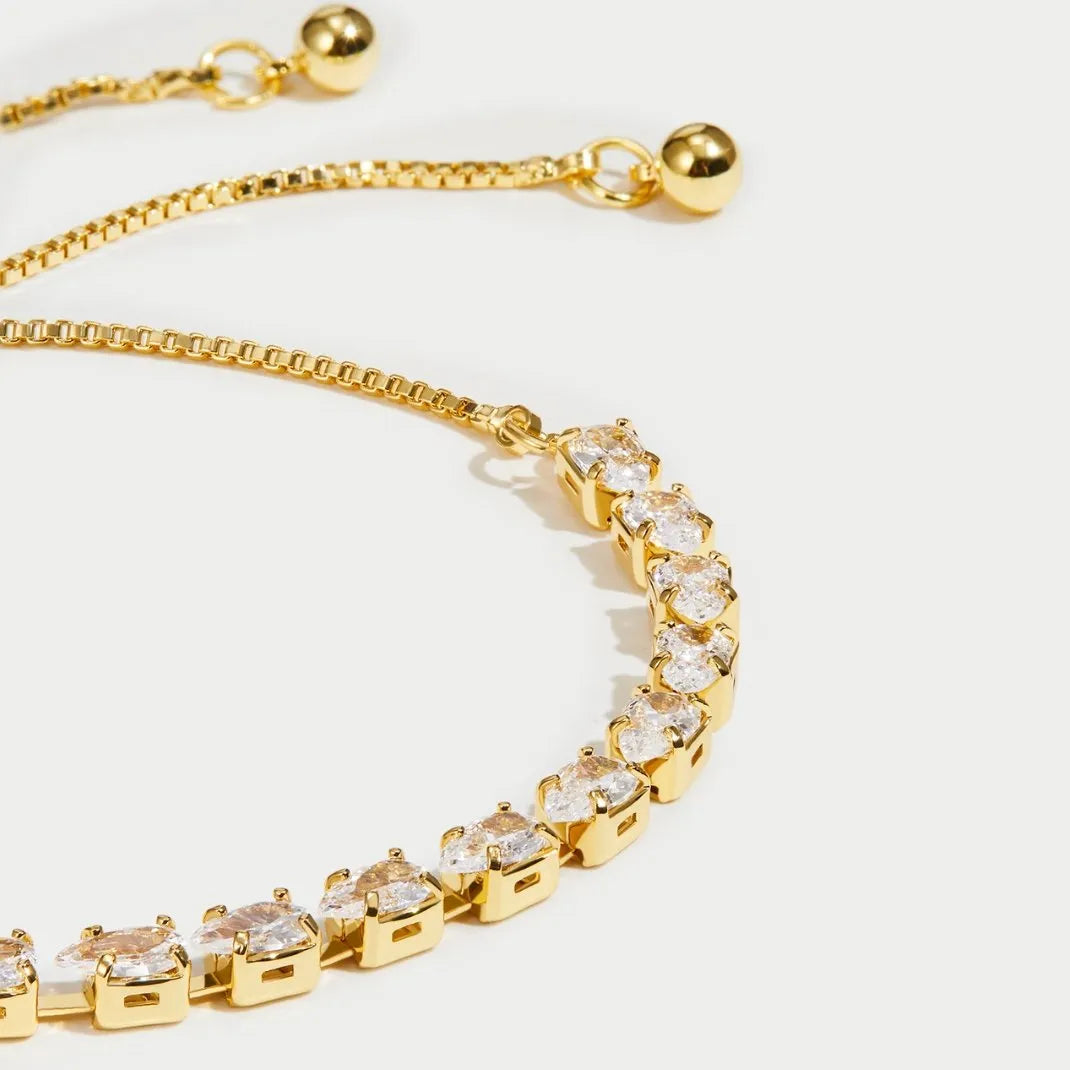 Armband - Elegant - 18K Verguld Koper met Zirkonia Kristallen - Perfect voor Speciale Gelegenheden