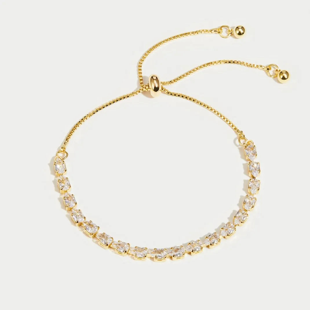 Armband - Elegant - 18K Verguld Koper met Zirkonia Kristallen - Perfect voor Speciale Gelegenheden