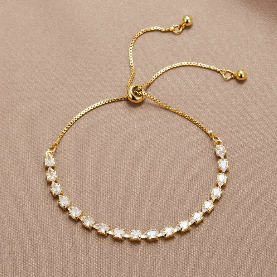 Armband - Elegant - 18K Verguld Koper met Zirkonia Kristallen - Perfect voor Speciale Gelegenheden