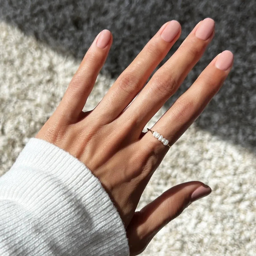 Parelring - Elegante Stijl - Natuurlijke Zoetwaterparel, 18K Verguld, Hypoallergeen - Perfect voor Elke Gelegenheid