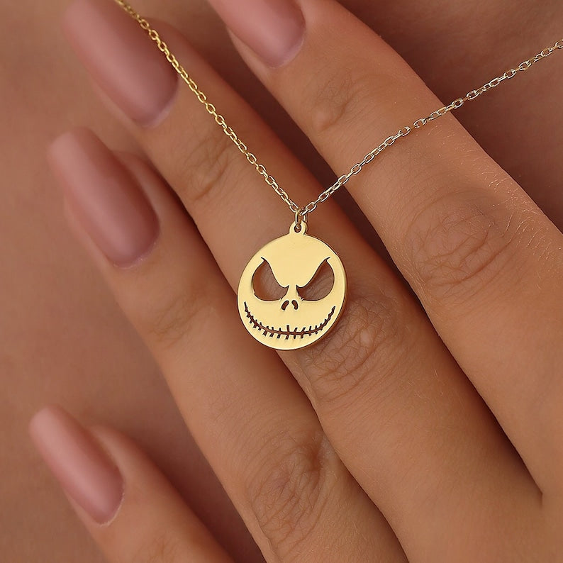 Jack 14K Plated Gold Necklace Halloween Hypoallergeen