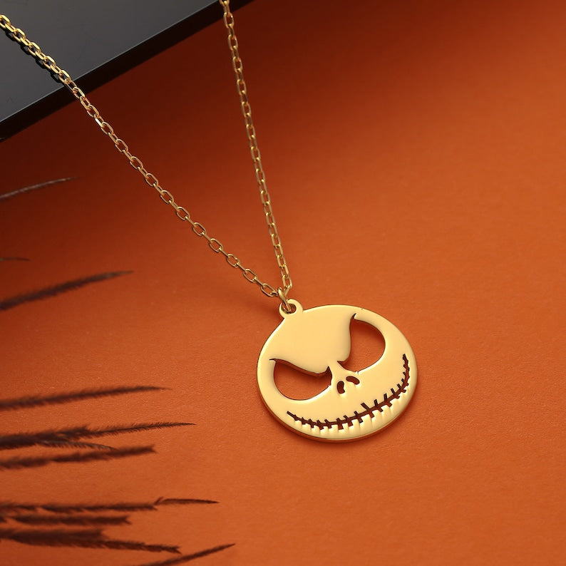 Jack 14K Plated Gold Necklace Halloween Hypoallergeen