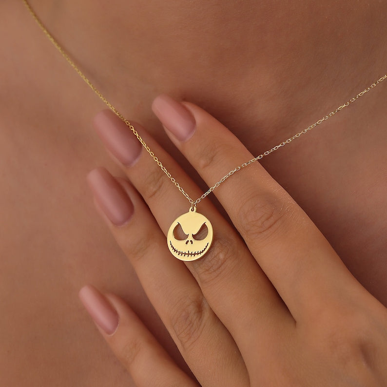 Jack 14K Plated Gold Necklace Halloween Hypoallergeen