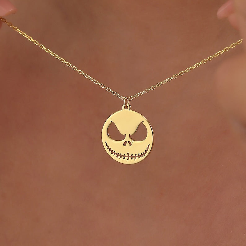 Jack 14K Plated Gold Necklace Halloween Hypoallergeen