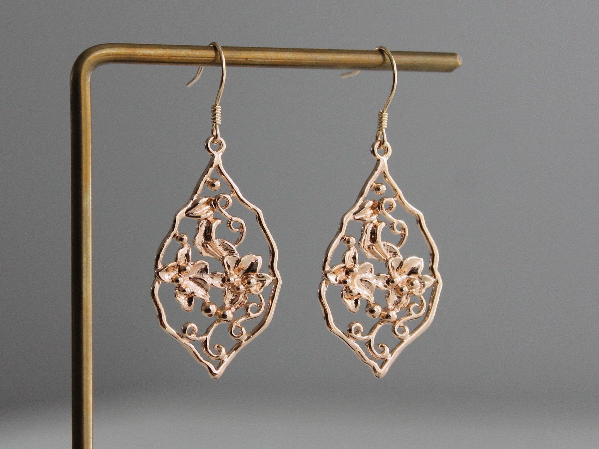 Bohemian Flower Earrings | 14k Plated Gold