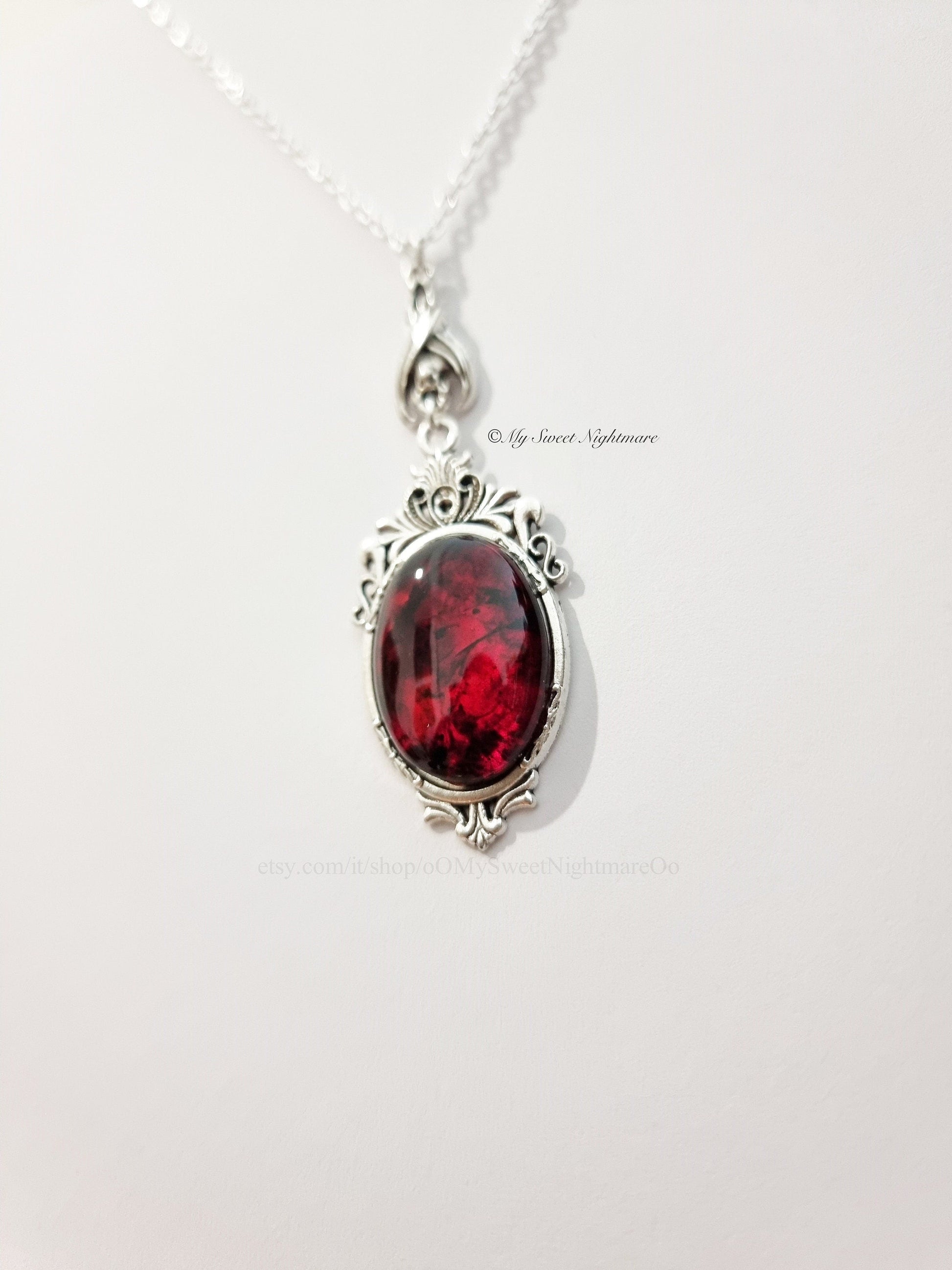 Victorian Gothic Vampire Bat Necklace - Unique Cameo Jewelry for Witchy Style
