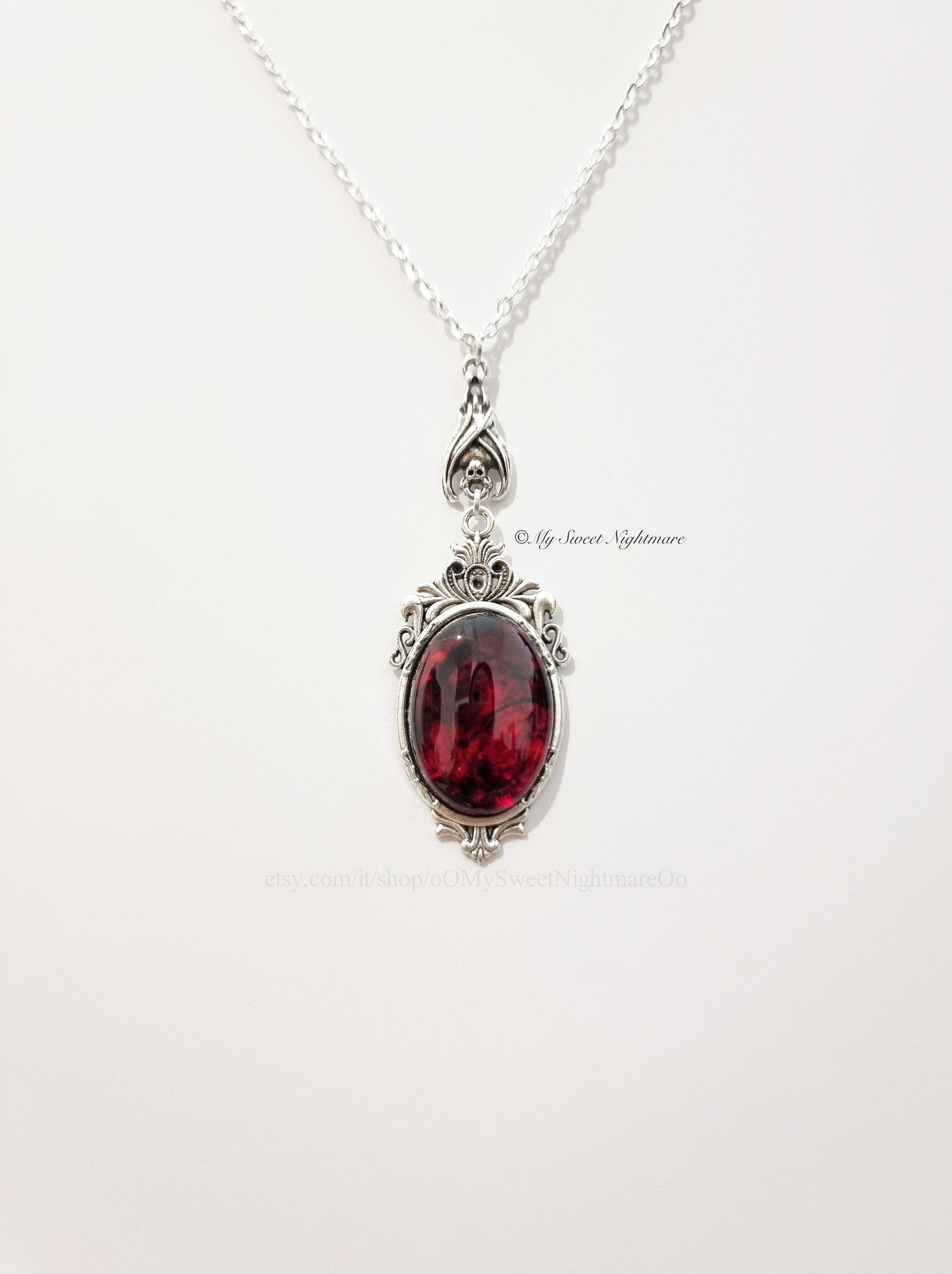 Victorian Gothic Vampire Bat Necklace - Unique Cameo Jewelry for Witchy Style