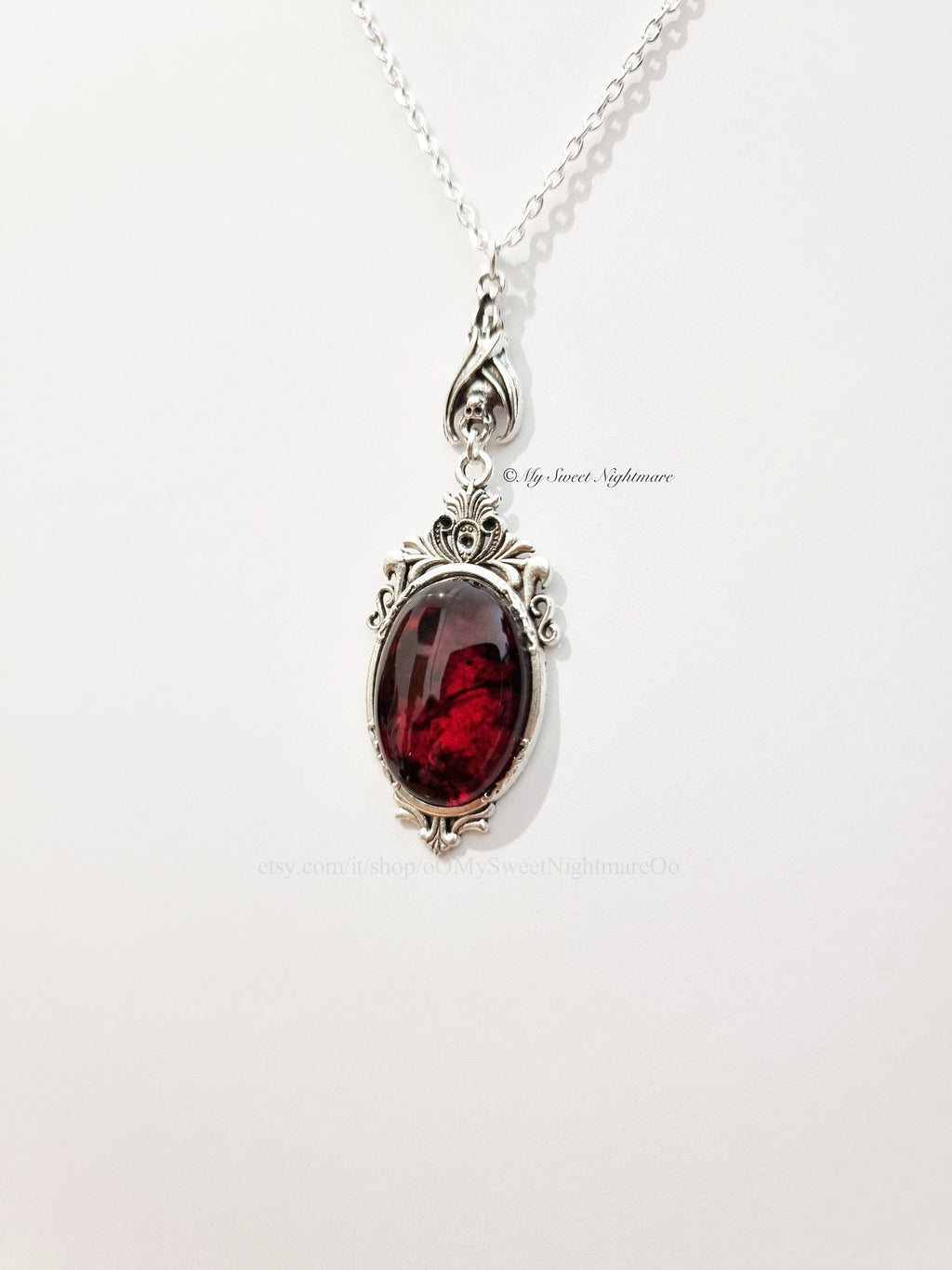 Victorian Gothic Vampire Bat Necklace - Unique Cameo Jewelry for Witchy Style