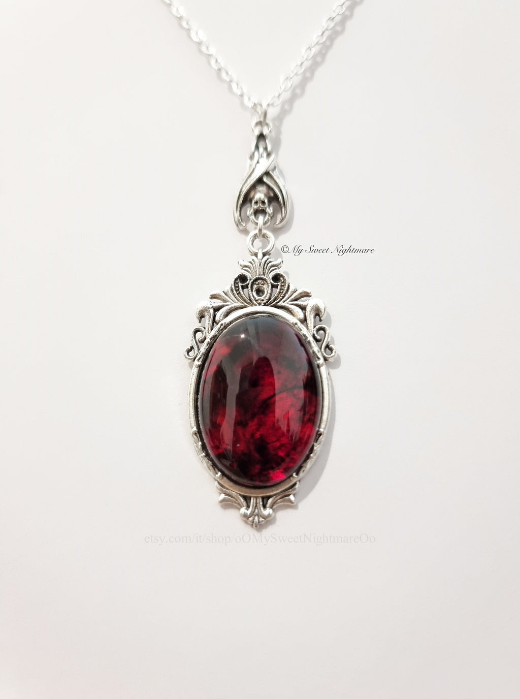 Victorian Gothic Vampire Bat Necklace - Unique Cameo Jewelry for Witchy Style