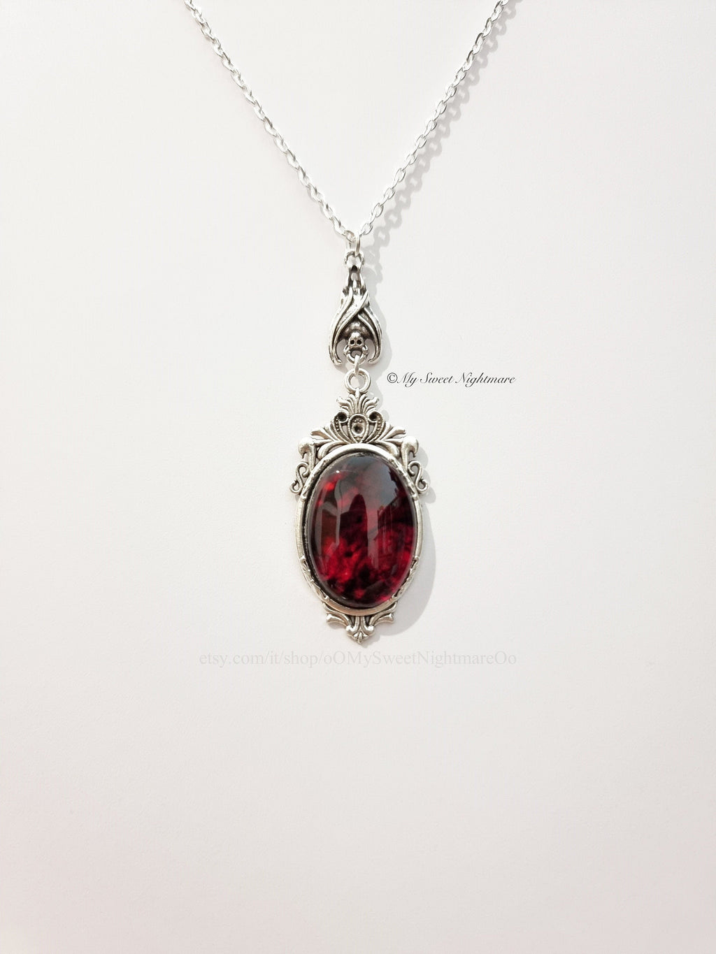 Victorian Gothic Vampire Bat Necklace - Unique Cameo Jewelry for Witchy Style