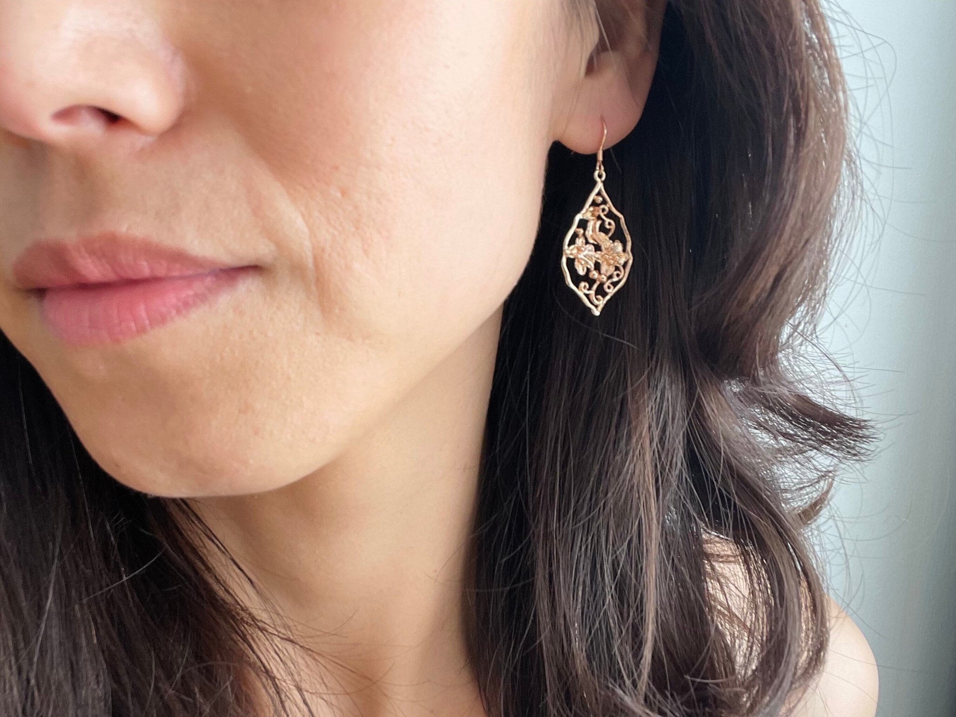 Bohemian Flower Earrings | 14k Plated Gold