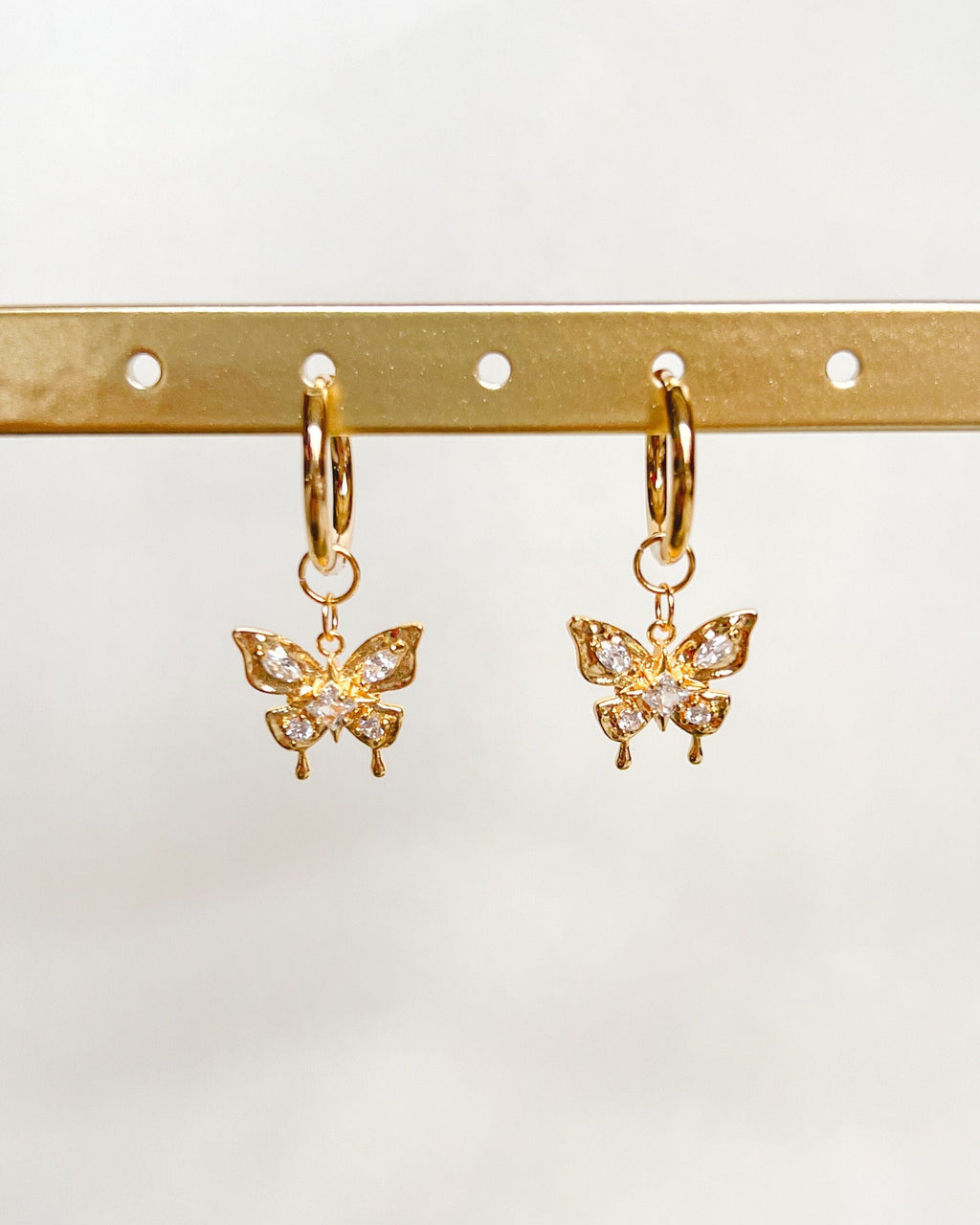 Gold Butterfly Earrings | 18k Gold Plated
