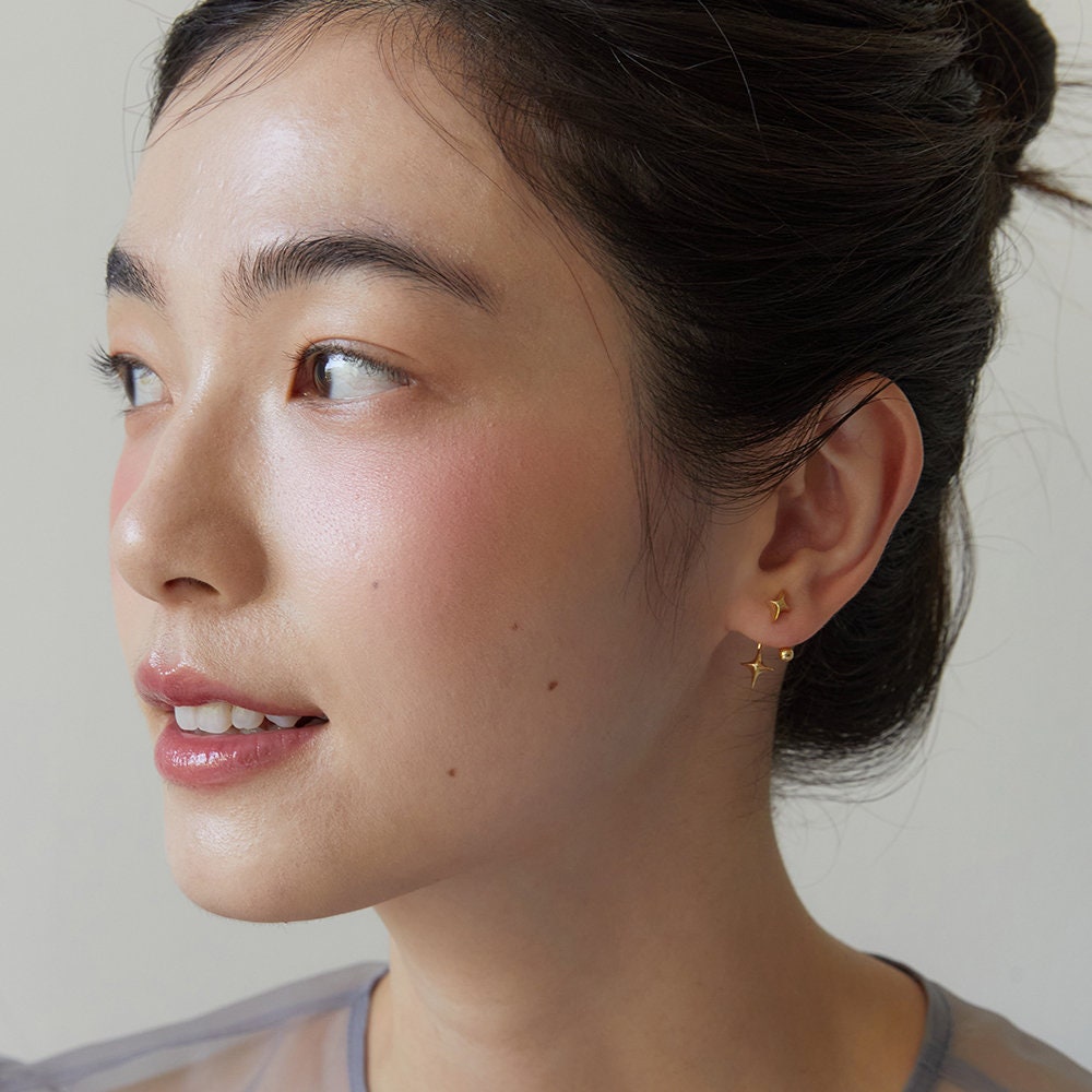 Silver Shooting Star Ear Earrings - Unique Celestial Jewelry