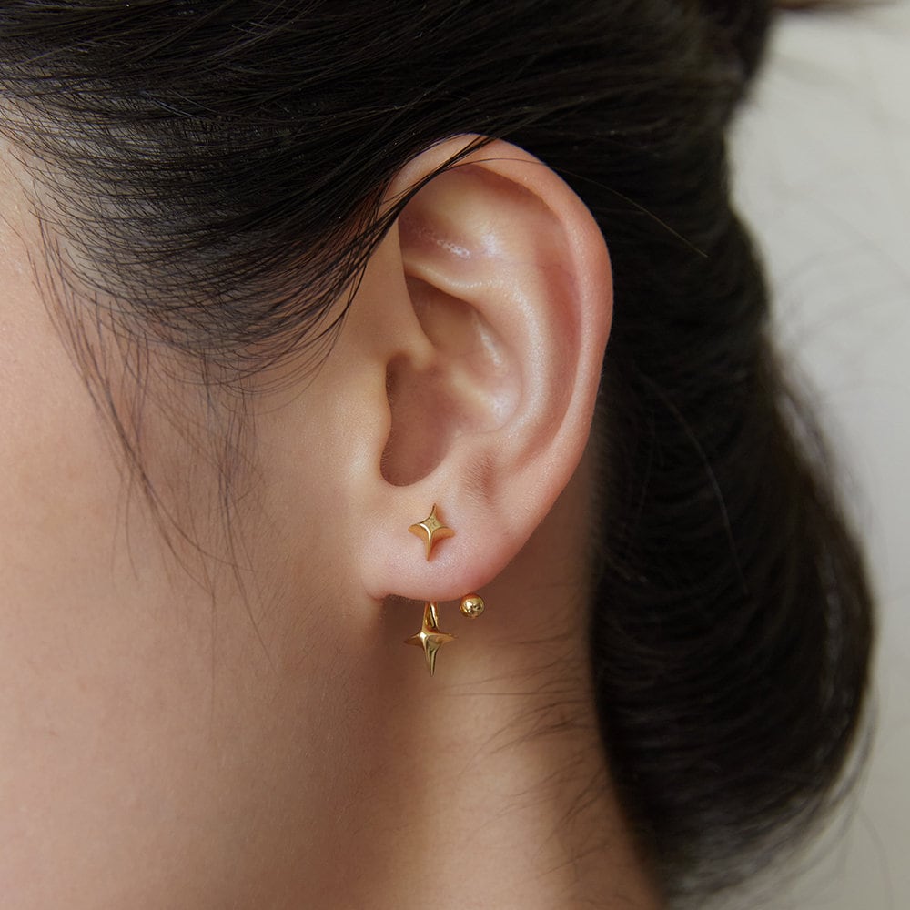Silver Shooting Star Ear Earrings - Unique Celestial Jewelry