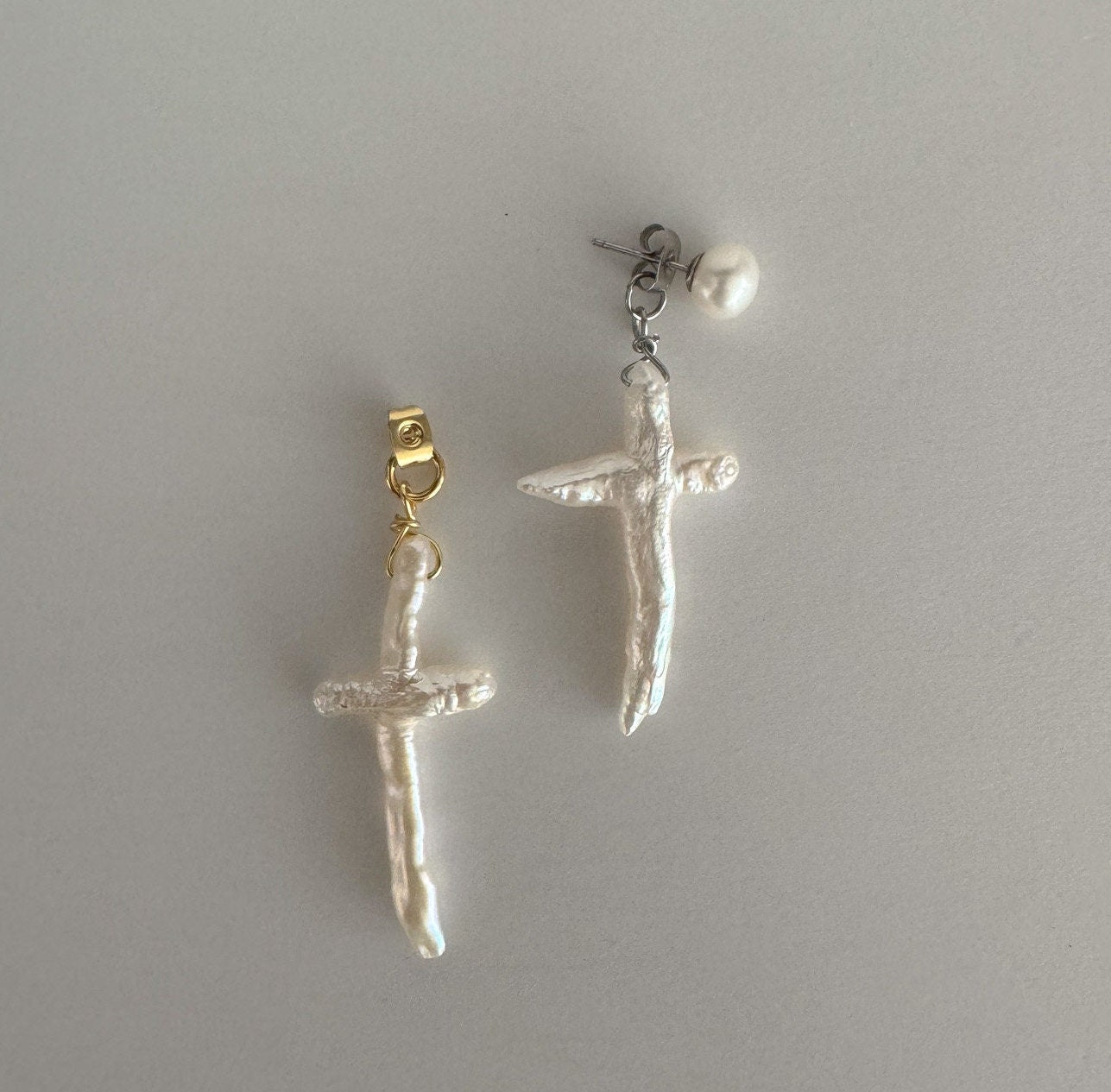Elegant Pearl Ear Jackets & Studs - Versatile Gold Cross & Drop Earrings - Perfect Gift for Her & Bridesmaids