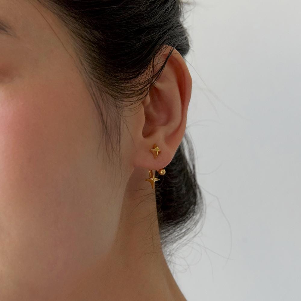 Silver Shooting Star Ear Earrings - Unique Celestial Jewelry