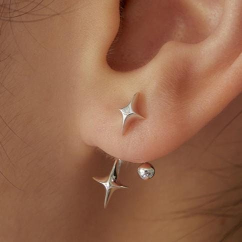 Silver Shooting Star Ear Earrings - Unique Celestial Jewelry