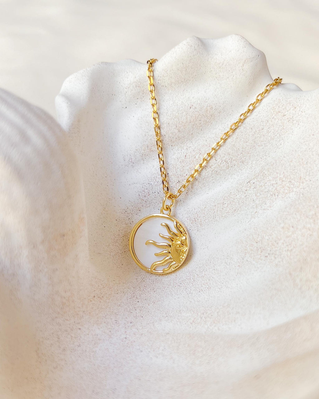 Sun and Moon Necklaces | Best Friend Necklace 18k Plated Gold
